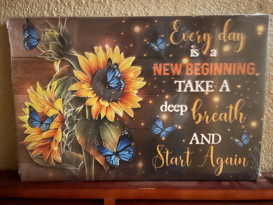 2 - Everyday is a New Beginning Canvas Picture