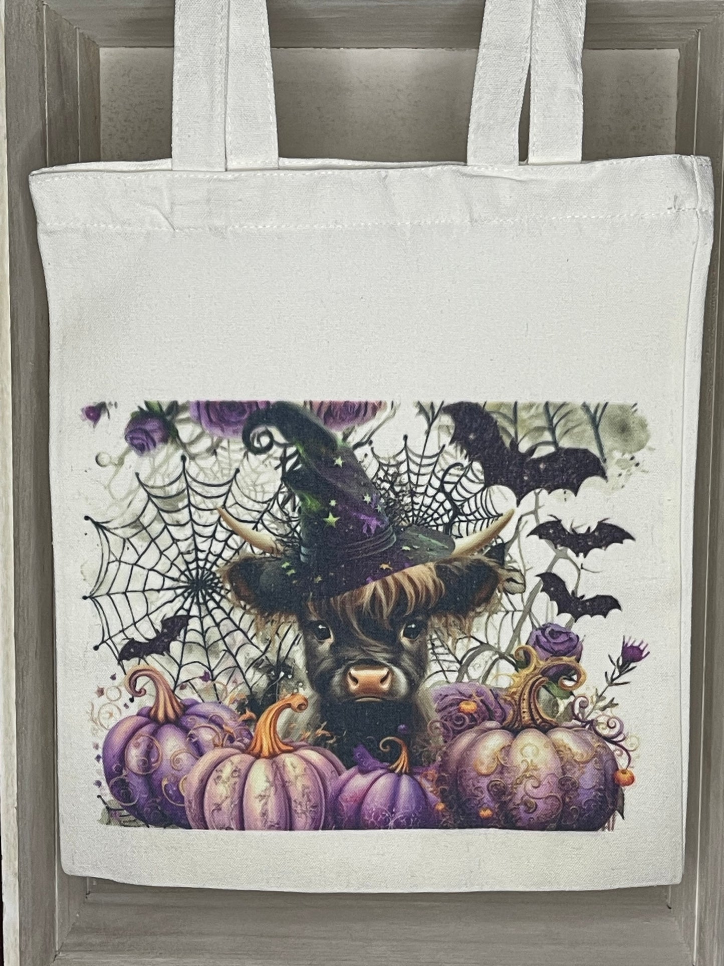 Tote (Cute Halloween Highland Cow Trick or Treat Bag)