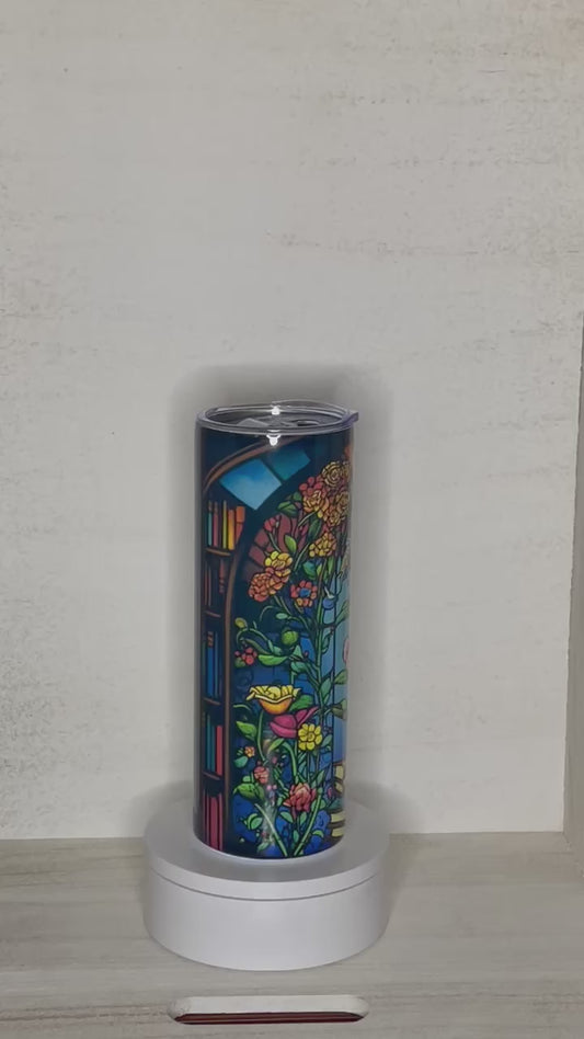 Stained Glass Book Shelf Tumbler