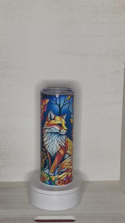 Stained Glass Fox Tumbler