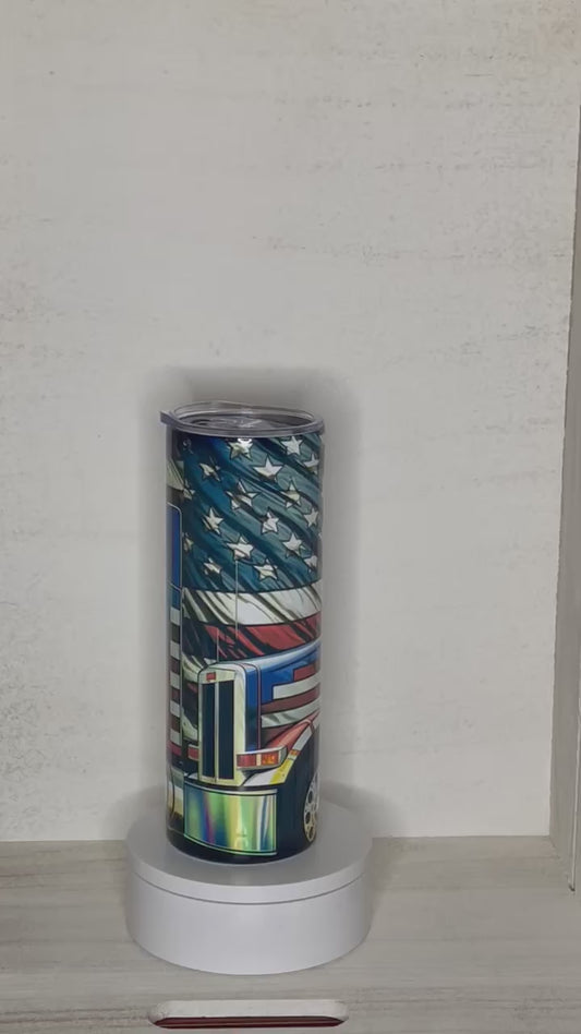 Patriotic Big Rig Tumbler