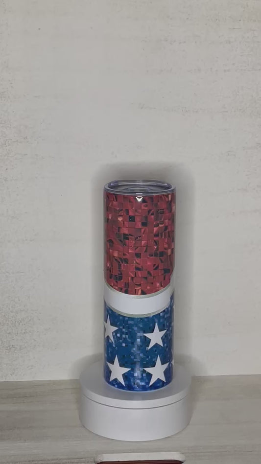 Red, White and Blue Tumbler with stars