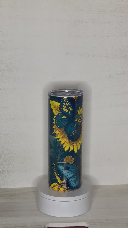 Sunflower and Butterflies Tumbler